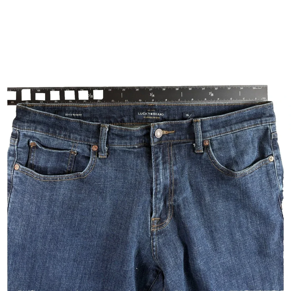 Lucky Brand Los Angeles 221 Original‎ Straight Jeans Mens 36x34 (37x32.5) Blue